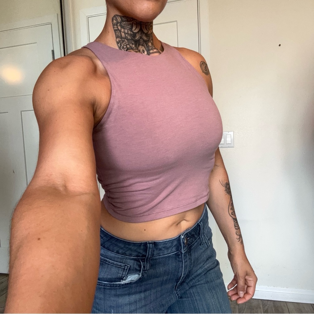 Old Navy Mauve Cropped Ribbed Tank Top